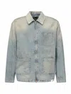 Golden Goose 'mackenzie' Denim Jacket Featuring Faded Effect