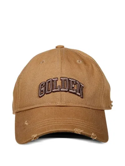 Golden Goose "journey Baseball" Cap Cotton Drill Golden Embroidery