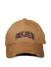 Golden Goose Logo-embroidered Distressed Cap In Brown