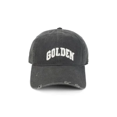 Golden Goose "journey Baseball" Cap Dyed Cotton Twill Golden Embroidery