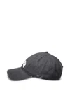 Golden Goose Journey Baseball Cap Dyed Cotton Twill Golden Embroidery In Black