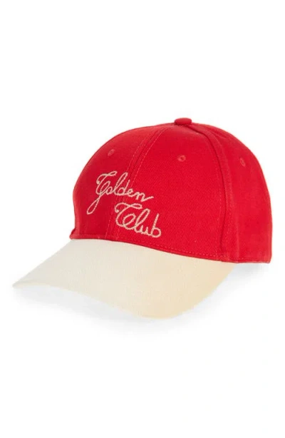 Golden Goose Journey Baseball Cap In Haute Red/shortbread