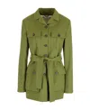 Golden Goose Journey Belted Blazer In Green