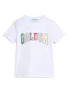 Golden Goose Boy's Journey Multicolor Logo-print T-shirt In White
