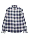 Golden Goose Journey Boys Regular Shirt/ Check Blend Cotton Shirting With Print In Blue