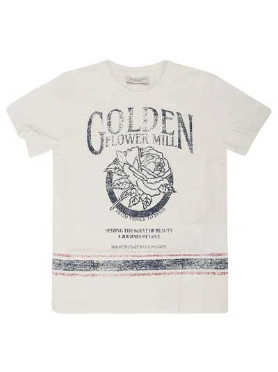 Golden Goose Kids' Journey/ Boys T-shirt/ Cotton Jersey Golden Fl In Artic Wolf
