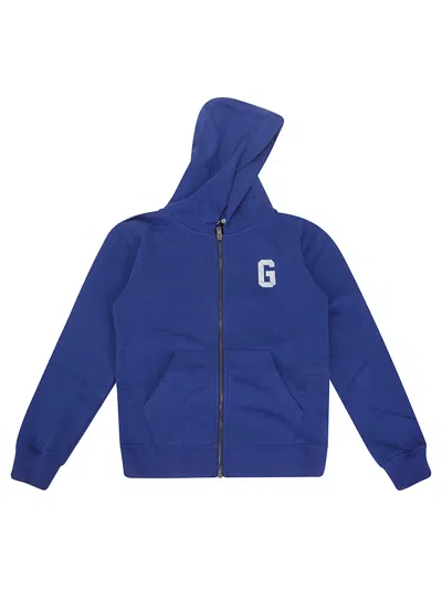 Golden Goose Kids' Journey/ Boys Zipped Sweatshirt Hoodie In Mazarine Blue