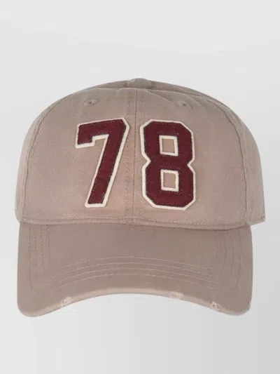 Golden Goose Journey Canvas Baseball Cap Curved Brim In Brown