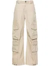 Golden Goose Panelled Cotton Cargo Trousers In Beige