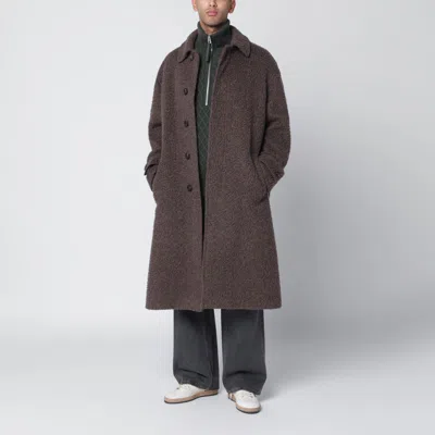 Golden Goose Journey Coat In Wrinkle-effect Wool Blend In Brown