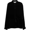 Golden Goose Journey Collection Boxy Washed Velvet Button-up Shirt In Black