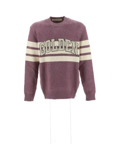Golden Goose Men's Journey College Sweater In Purple