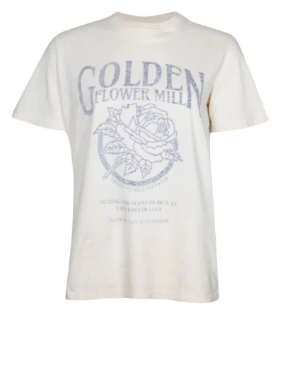 GOLDEN GOOSE JOURNEY COTTON JERSEY T-SHIRT WITH PRINT