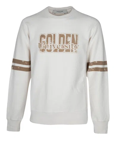 Golden Goose Journey Cotton Sweatshirt With Front Print In White