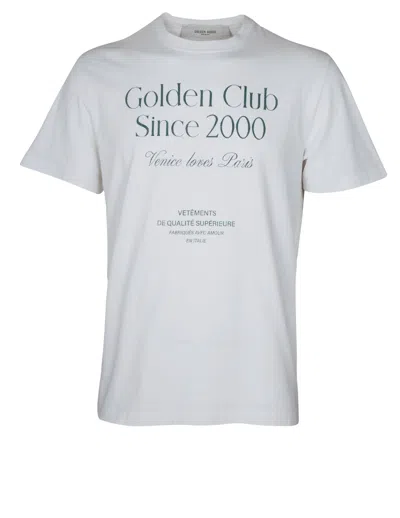 Golden Goose Journey Cotton T-shirt With Arctic Wolf Print In White