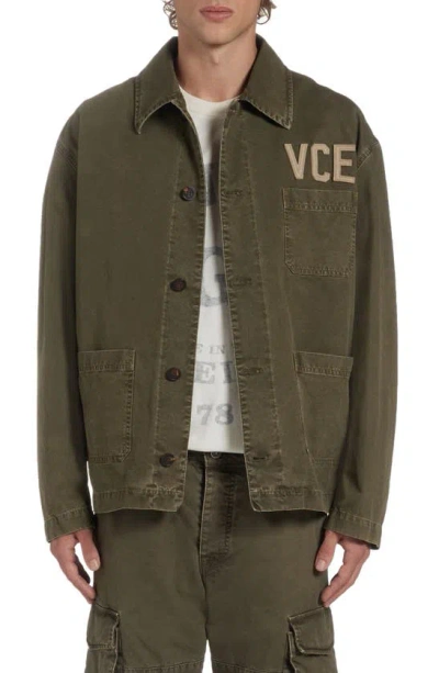 Golden Goose Journey Cotton Work Jacket In Green