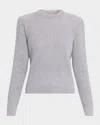 Golden Goose Journey Crewneck Crystal Embellished Sweater In Gray