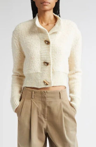 Golden Goose Journey Crop Sweater Jacket In White