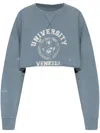 Golden Goose Journey Cropped Crewneck Sweatshirt In Blue