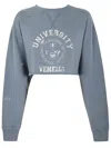 Golden Goose Journey Cropped Crewneck Sweatshirt In Windward Blue Heritage White