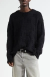 Golden Goose Journey Distressed Checkerboard Wool Sweater In Black