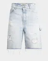 Golden Goose Journey Distressed Long Denim Shorts