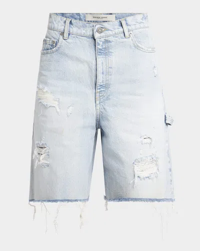 Golden Goose Journey Distressed Long Denim Shorts