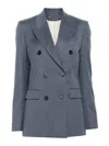 Golden Goose Women's Double-breasted Blazer In Baby Blue In Black
