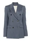 Golden Goose Journey Double-breasted Jacket Peak Lapels In Grey