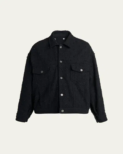 Golden Goose Journey Embellished Denim Jacket In Black