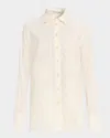 Golden Goose Journey Embroidered Button-front Shirt In White