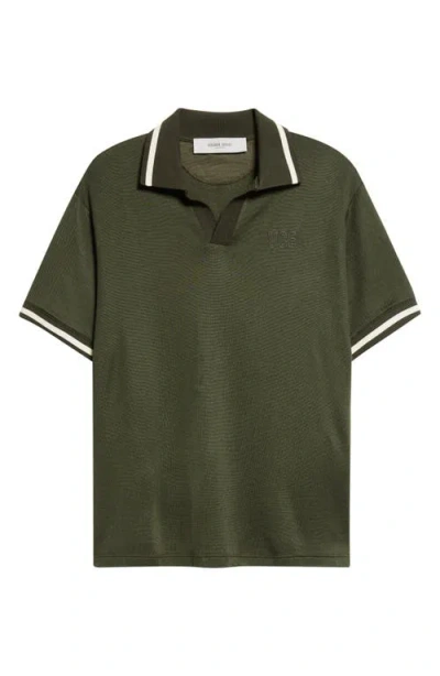 Golden Goose Journey Fluid Jersey Polo In Green