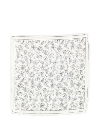 Golden Goose Journey Silk Twill Square Floral Foulard In Purple