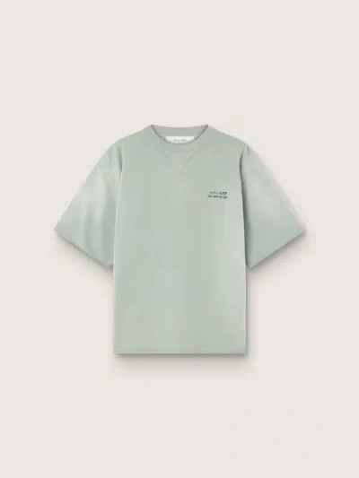 Golden Goose Journey Garment-dyed Short Sleeve Sweatshirt In Green