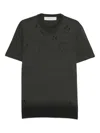 Golden Goose Vintage-effect Anthracite T-shirt With Perforated Heart Men In Black