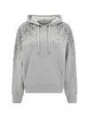 Golden Goose Grey Hoodie With Crystals In Alluminium Melange Gray