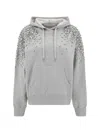 Golden Goose Grey Hoodie With Crystals In Alluminium Melange Gray