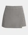 Golden Goose Journey Houndstooth Wrap Mini Skort In Blackantique White