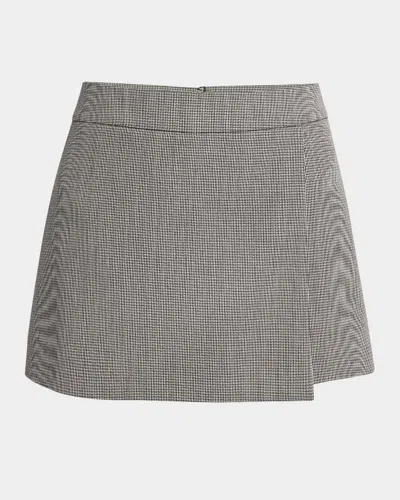 Golden Goose Journey Houndstooth Wrap Mini Skort In Black White