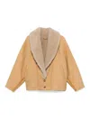 Golden Goose Women's Luxurious 100% Leather Jacket In Beige