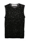 Golden Goose Knitted Vest With Sequins Embell In Black