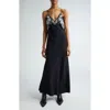 Golden Goose Embroidered Sleeveless Maxi Dress In Polar Night
