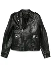 Golden Goose Leather Jacket With Zip Fastening And Pockets In Black  