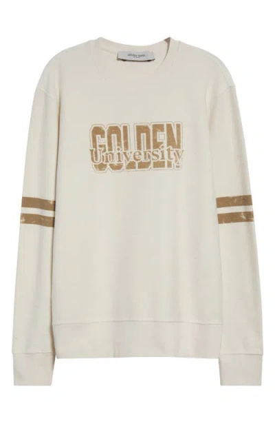 Golden Goose Journey Logo Graphic Crewneck Sweatshirt In Neutral