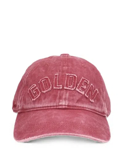 Golden Goose Journey Logo-patch Cotton Baseball Cap In Pink