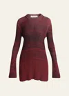 Golden Goose Deluxe Brand Women Knitted Multicolor Mini Dress With Stars Detail In Catawba Grape