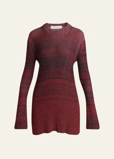 GOLDEN GOOSE JOURNEY LONG-SLEEVE RIB KNIT MINI DRESS