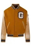 Golden Goose Wool And Leather Bomber Jacket In Brown