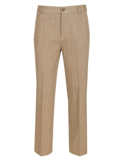 Golden Goose Journey M's Relax Straight Pant Tailoring Chevronne Jackets Multicolor In Brown