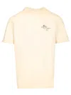 Golden Goose Journey M's T-shirt Regular Gauze Cotton Jersey Vintage Treatment With Print Trousers Grey In Yellow